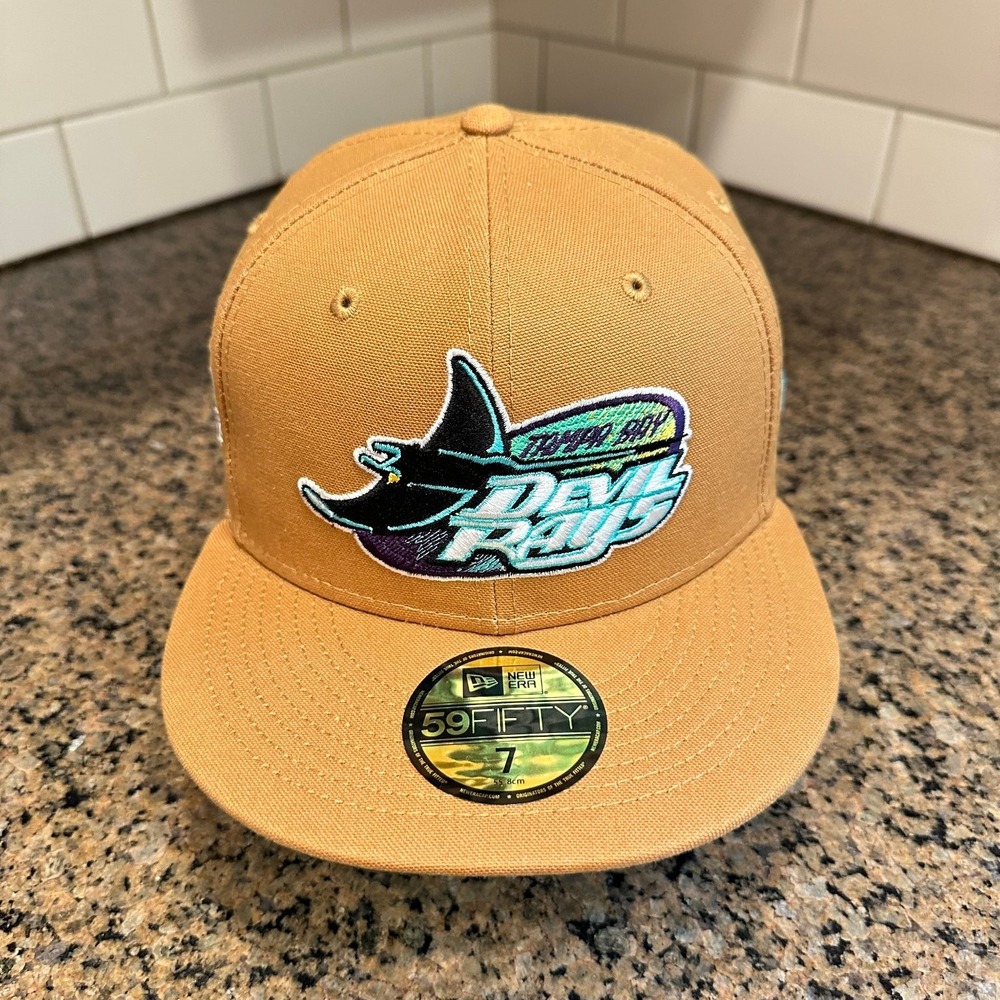 Tampa Bay Devil Rays New Era 59FIFTY Fitted Hat 7 Tan Inaugural 1998 New